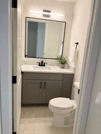 Rendering of a finished bathroom